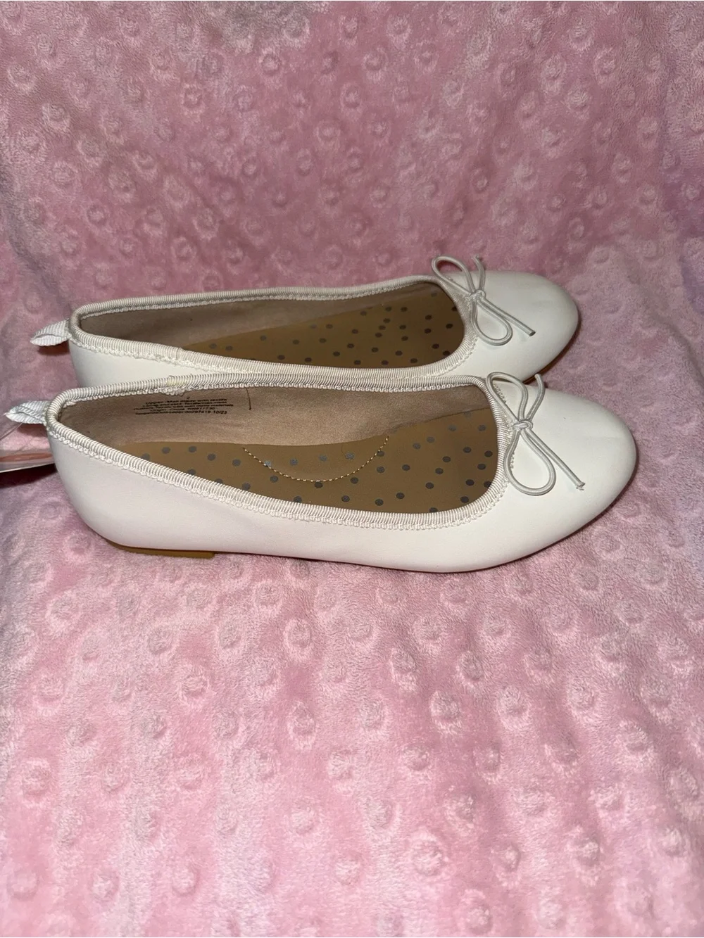 Cat & Jack Girls White Ballet Flats with Bow